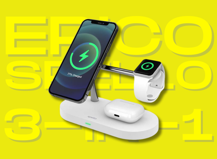 EPICO SPELLO HEADPHONES, SMARTPHONE, SMARTWATCH WHITE USB WIRELESS CHARGING